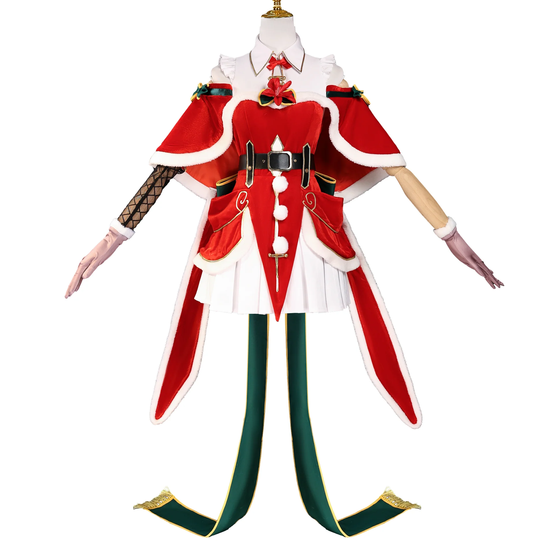 【Size S-3XL】DokiDoki-N Anime Cosplay Costume Christmas Red Green Black Cute Dress - Image 6