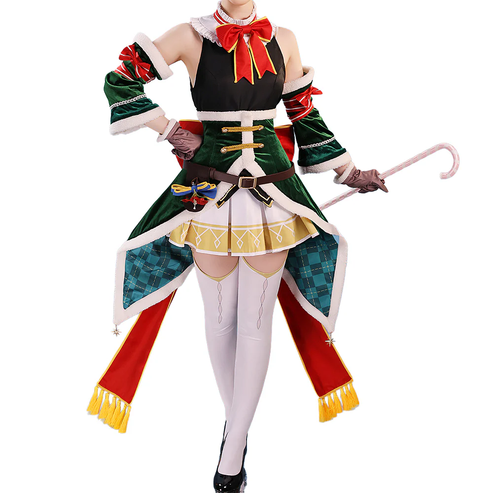 【Size S-3XL】DokiDoki-N Anime Cosplay Costume Christmas Red Green Black Cute Dress - Image 8