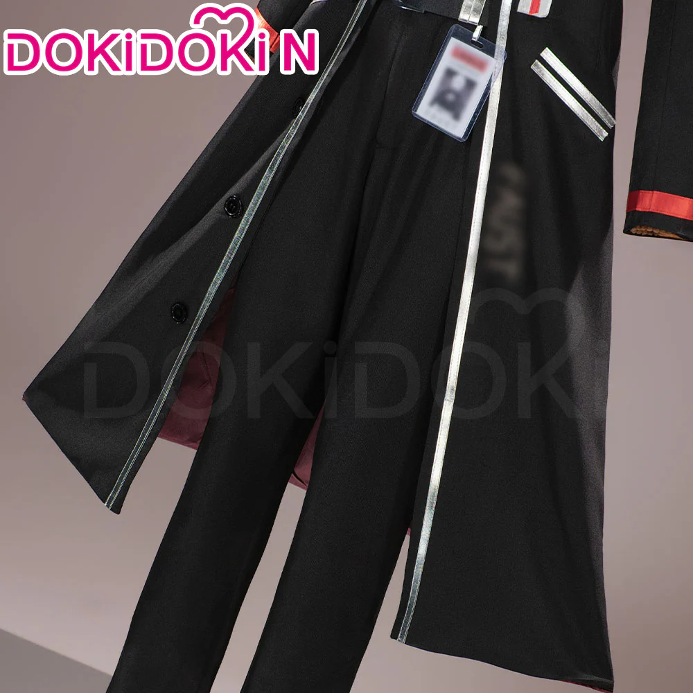 【Size S-2XL】DokiDoki-N Game Cosplay Costume Black Long Coat Brown Inner Suit - Image 3