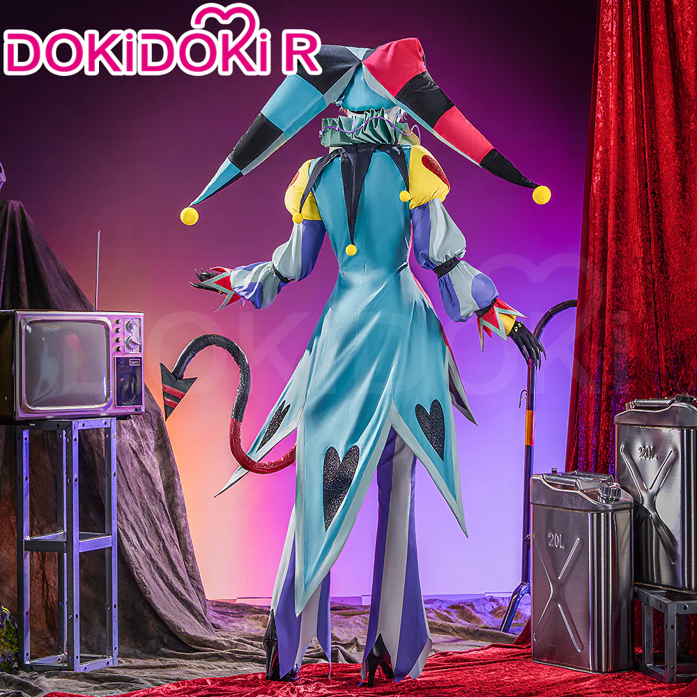 【Size S-2XL】DokiDoki-R Anime Cosplay Bule Red Costume With Hat - Image 3