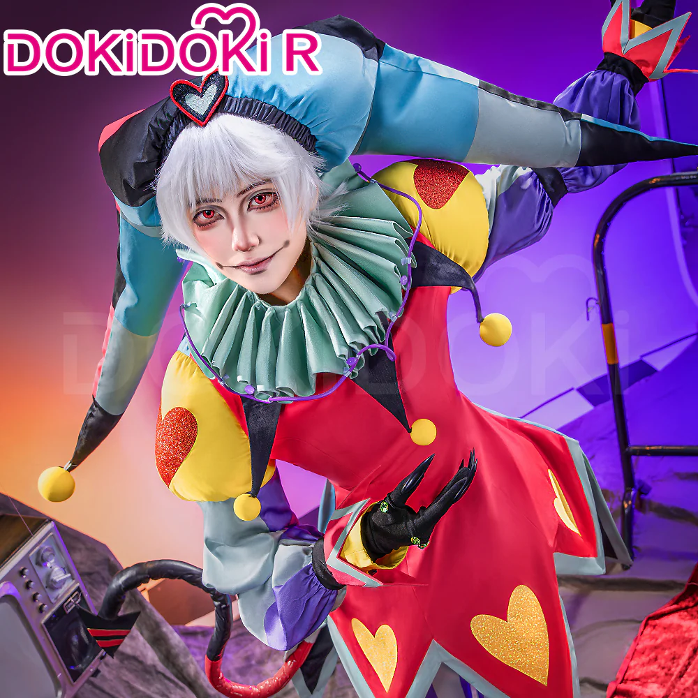 【Size S-2XL】DokiDoki-R Anime Cosplay Bule Red Costume With Hat - Image 4