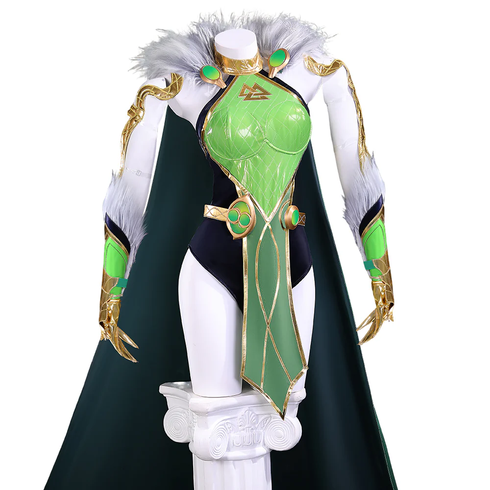 【Size S-3XL】DokiDoki-R Cosplay Costume Black Green Cloak Suit - Image 7