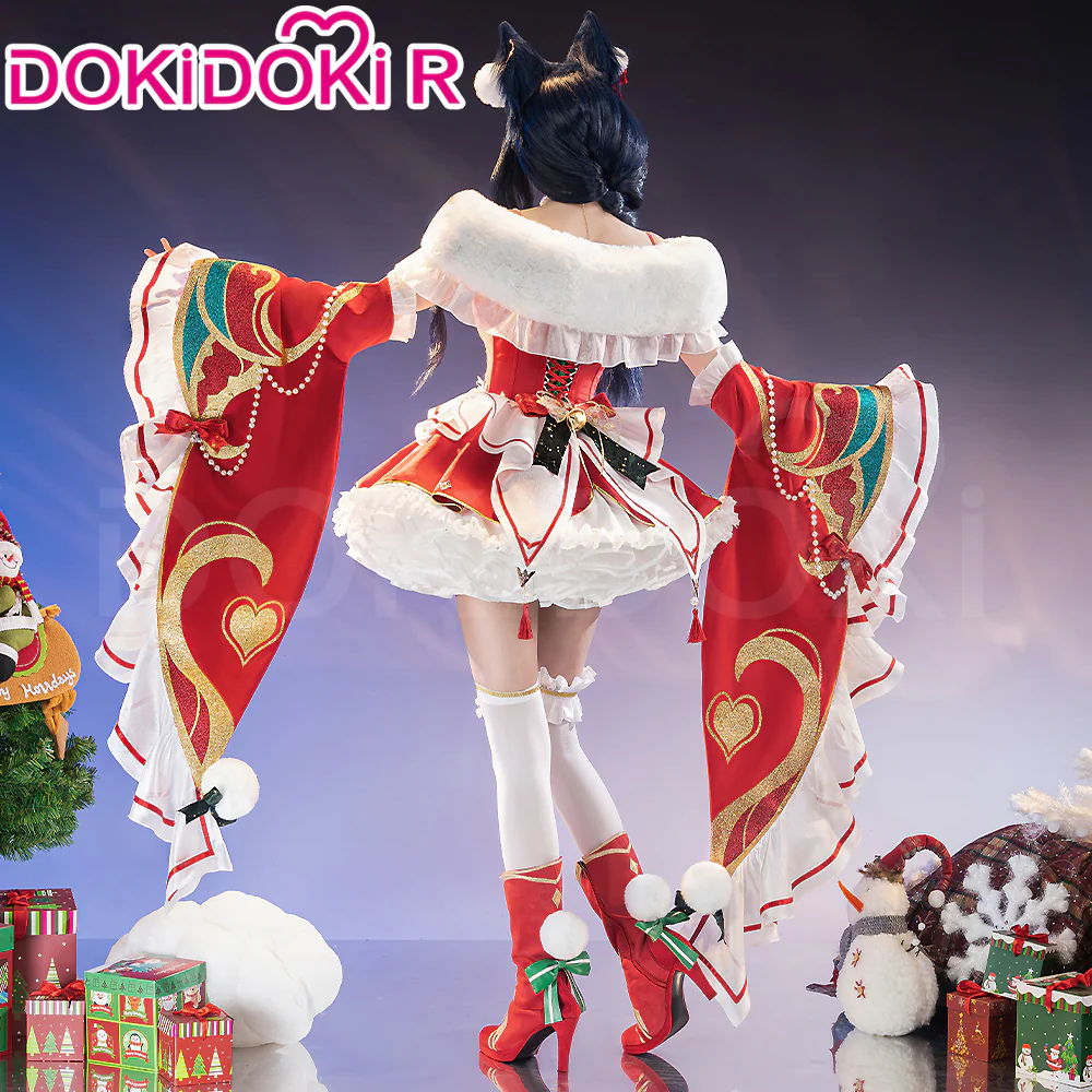 【Ready For Ship】【Size S-3XL】DokiDoki-R Game Cosplay Christmas Fox Costume Doujin Red White Dress Cute Lolita - Image 3