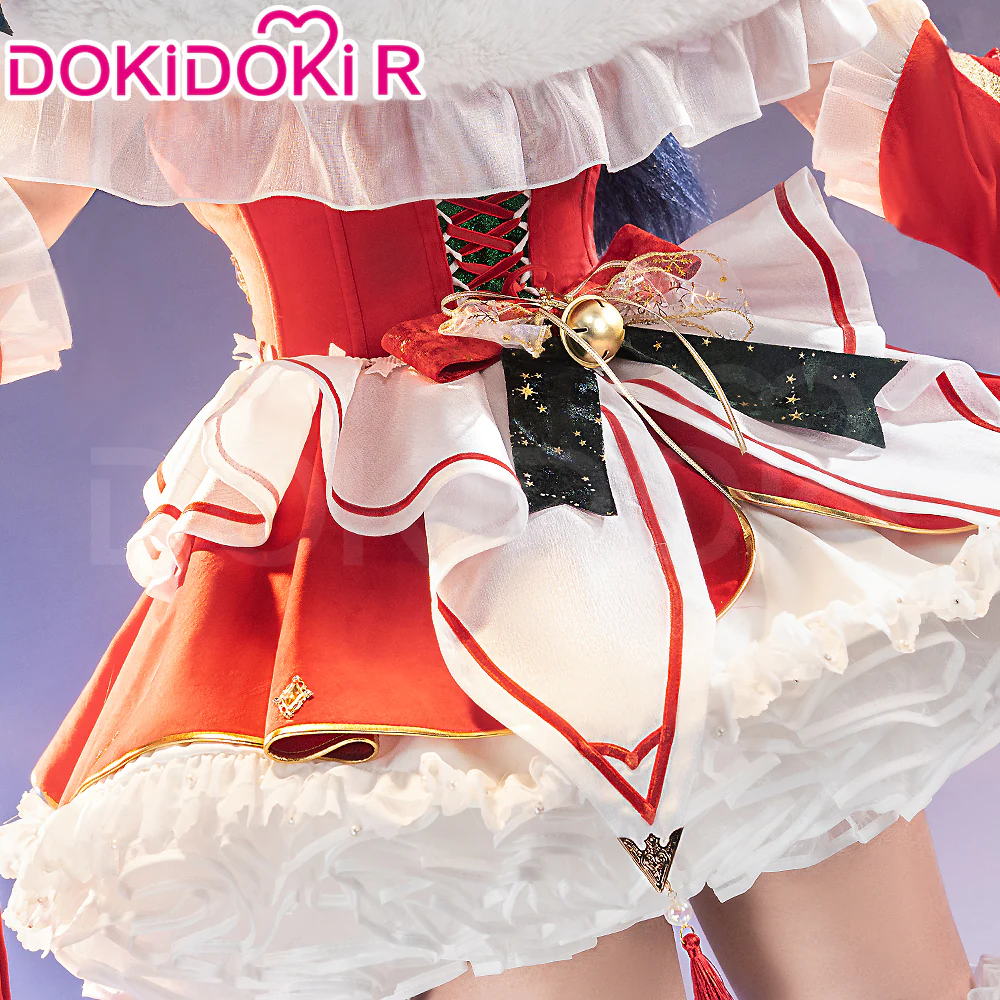 【Ready For Ship】【Size S-3XL】DokiDoki-R Game Cosplay Christmas Fox Costume Doujin Red White Dress Cute Lolita - Image 4