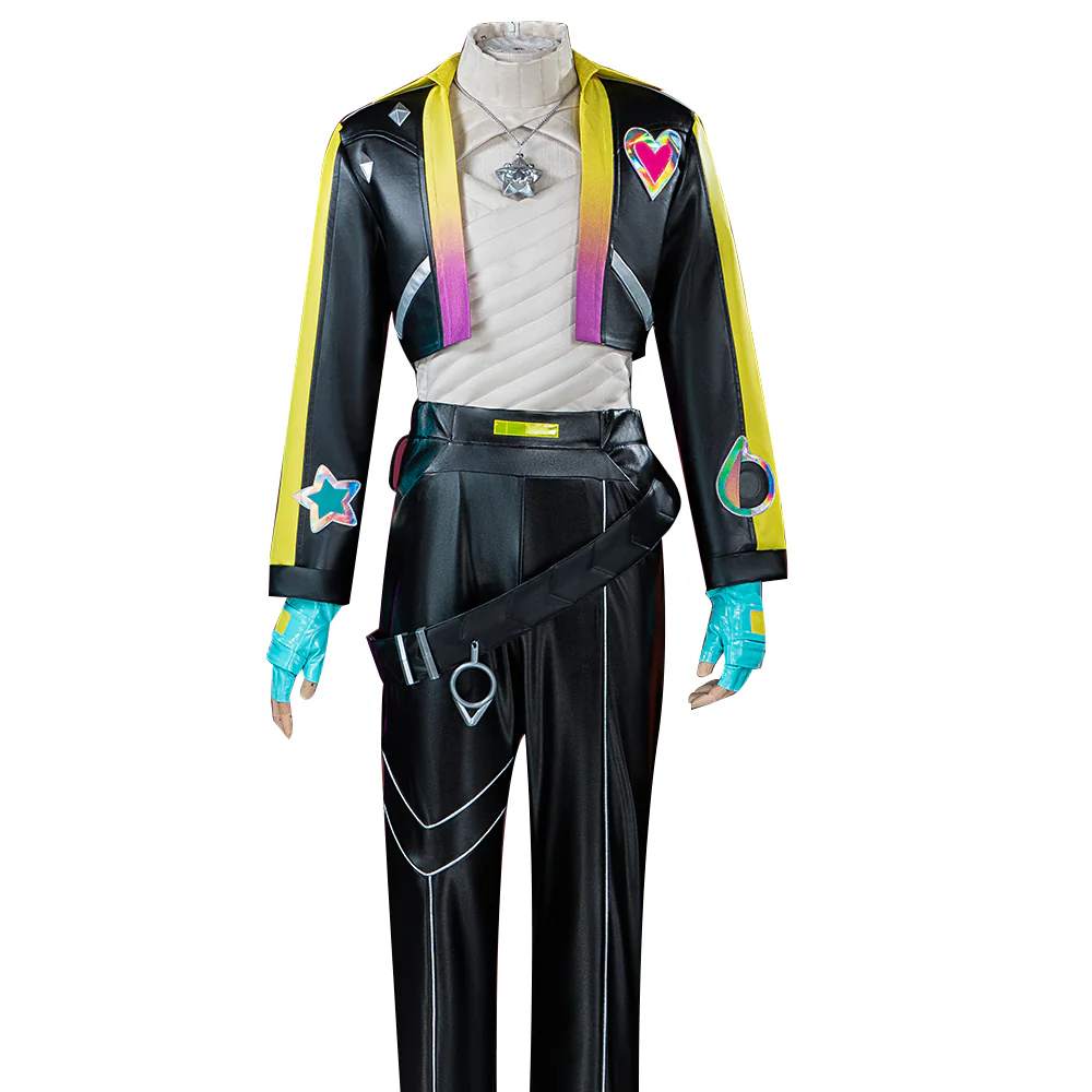 【ONLY FOR DISPLAY 】【Size S-3XL】DokiDoki-R Game Cosplay Costume Colorful Coat Black Pants - Image 5
