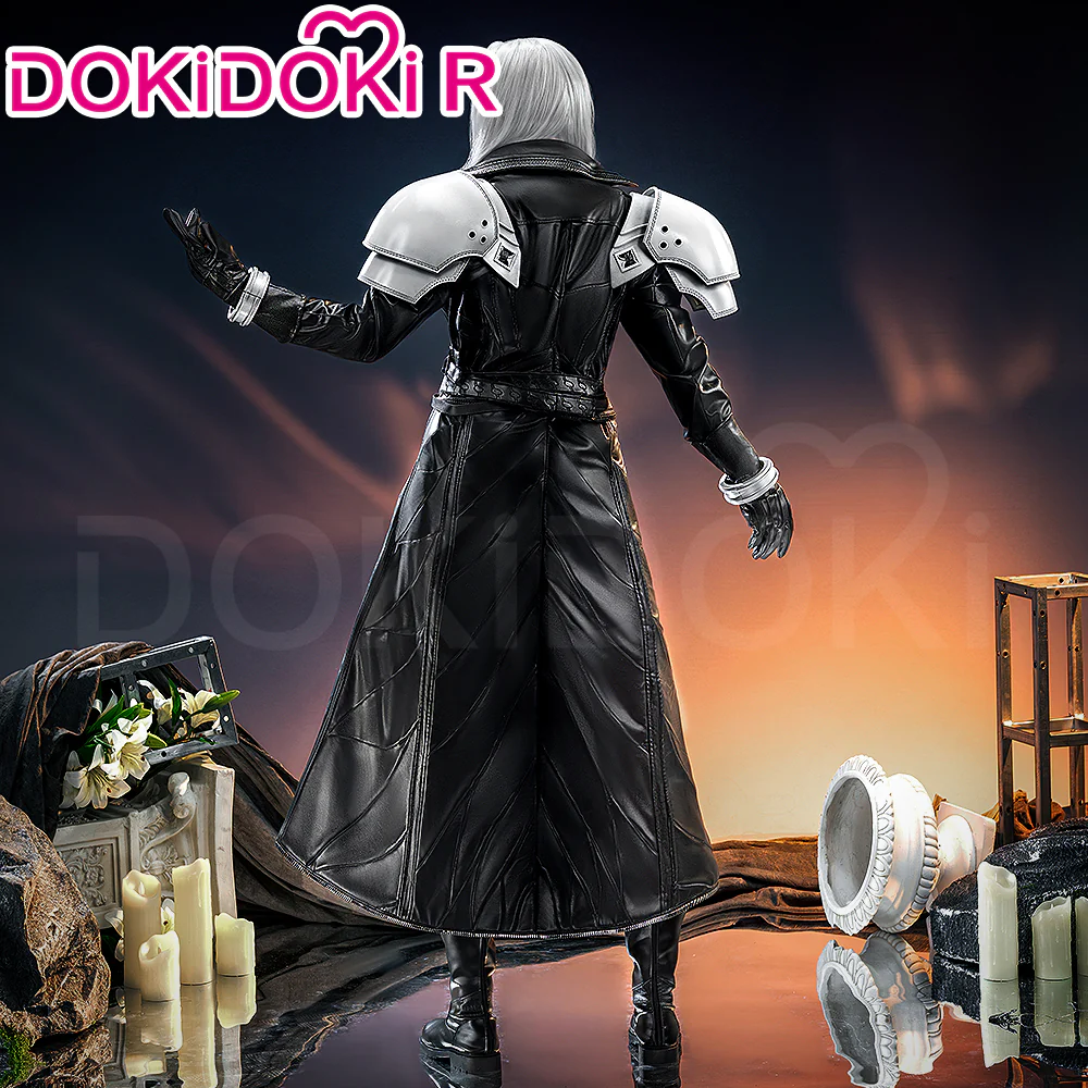 【Size S-3XL】DokiDoki-R Game Cosplay Sephiiroth Costume Adult Black / Shoulder Armor - Image 3