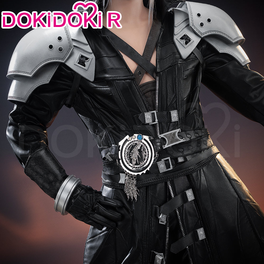 【Size S-3XL】DokiDoki-R Game Cosplay Sephiiroth Costume Adult Black / Shoulder Armor - Image 4