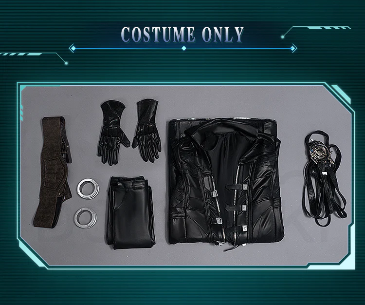 【Size S-3XL】DokiDoki-R Game Cosplay Sephiiroth Costume Adult Black / Shoulder Armor - Image 5
