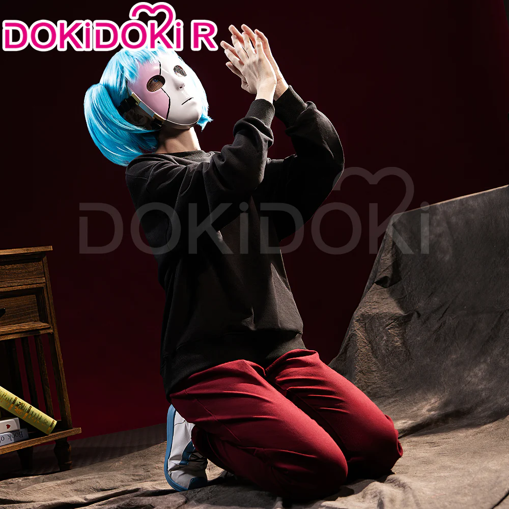 【Size S-3XL】DokiDoki-R Game Cosplay Costume Black Long Sleeve Red Pants - Image 4