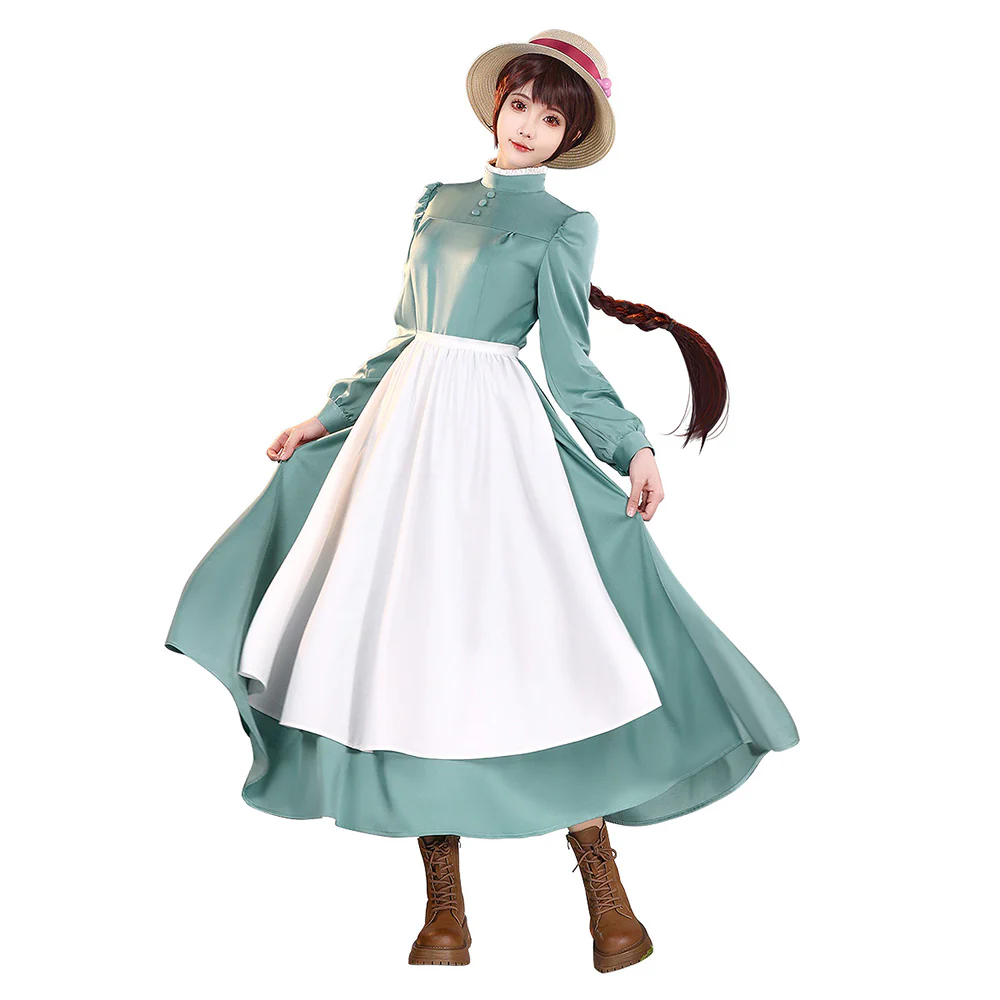 【Ready For Ship】【Last Batch】【Size S-4XL】DokiDoki-R Movie Cosplay Costume Dress Blue Green - Image 8