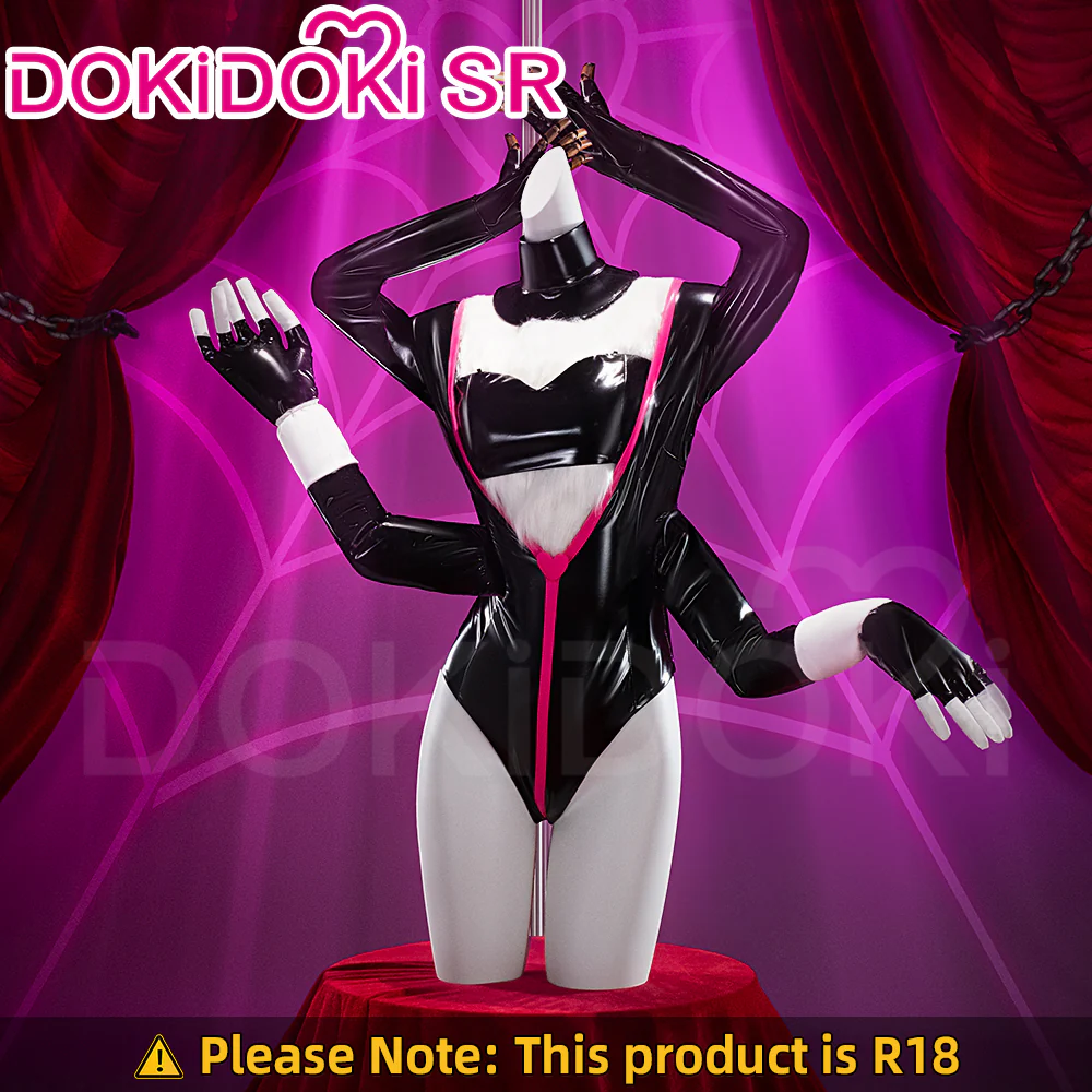 【Partially Ready For Ship】【Size S-3XL】DokiDoki-SR Anime Hell Hotel Cosplay Costume Black Leather Bodysuit Sexy