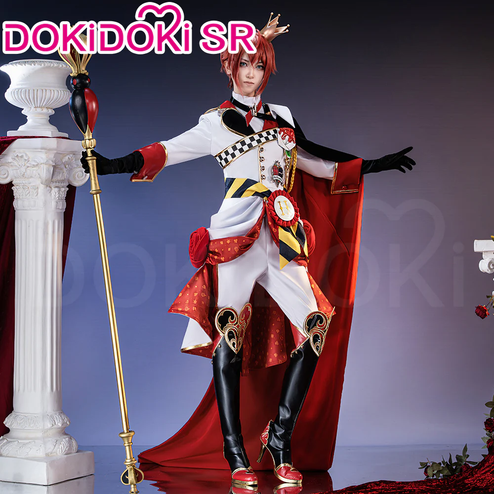 【Size S-3XL】DokiDoki-SR Game Anime Cosplay Costume Dorm Uniform Red Black Cape - Image 2