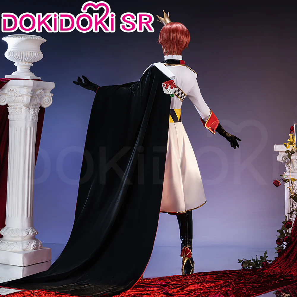 【Size S-3XL】DokiDoki-SR Game Anime Cosplay Costume Dorm Uniform Red Black Cape - Image 3