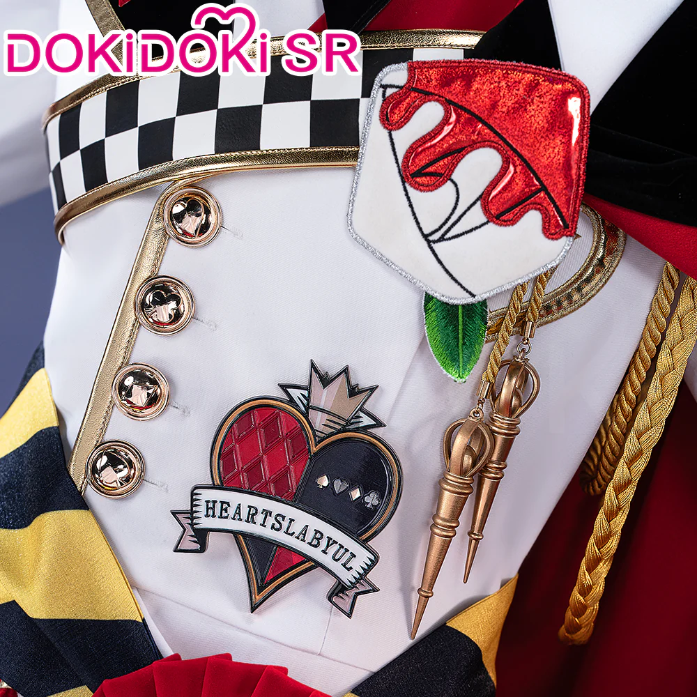 【Size S-3XL】DokiDoki-SR Game Anime Cosplay Costume Dorm Uniform Red Black Cape - Image 4