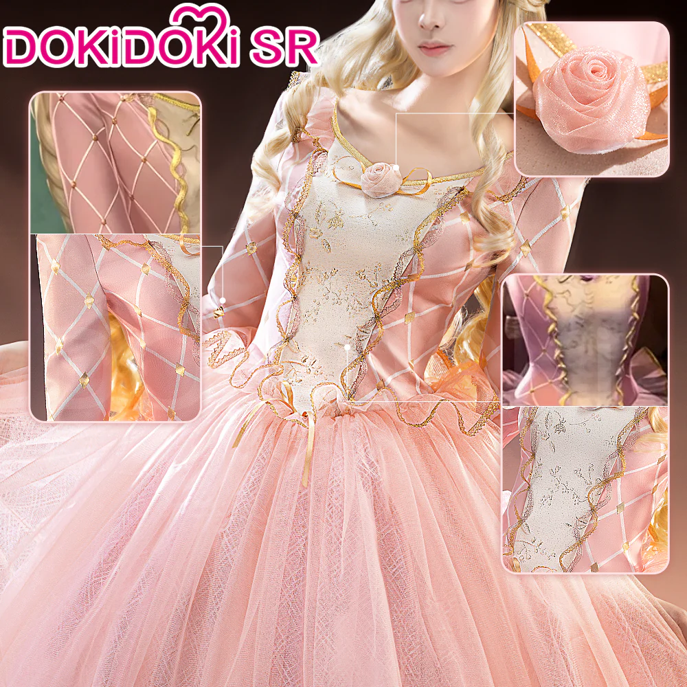【Size S-3XL】DokiDoki-SR Movie Cosplay Costume Pink Princess Dress - Image 2