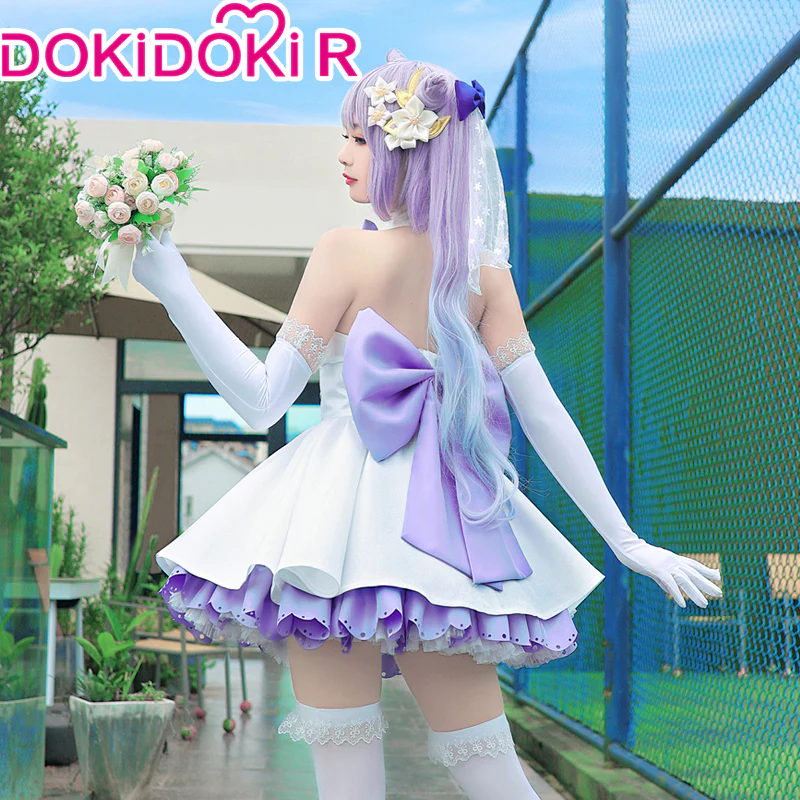 【in stock】DokiDoki-R Game Genshin Impact Cosplay Keqing Wedding Dress - Image 3