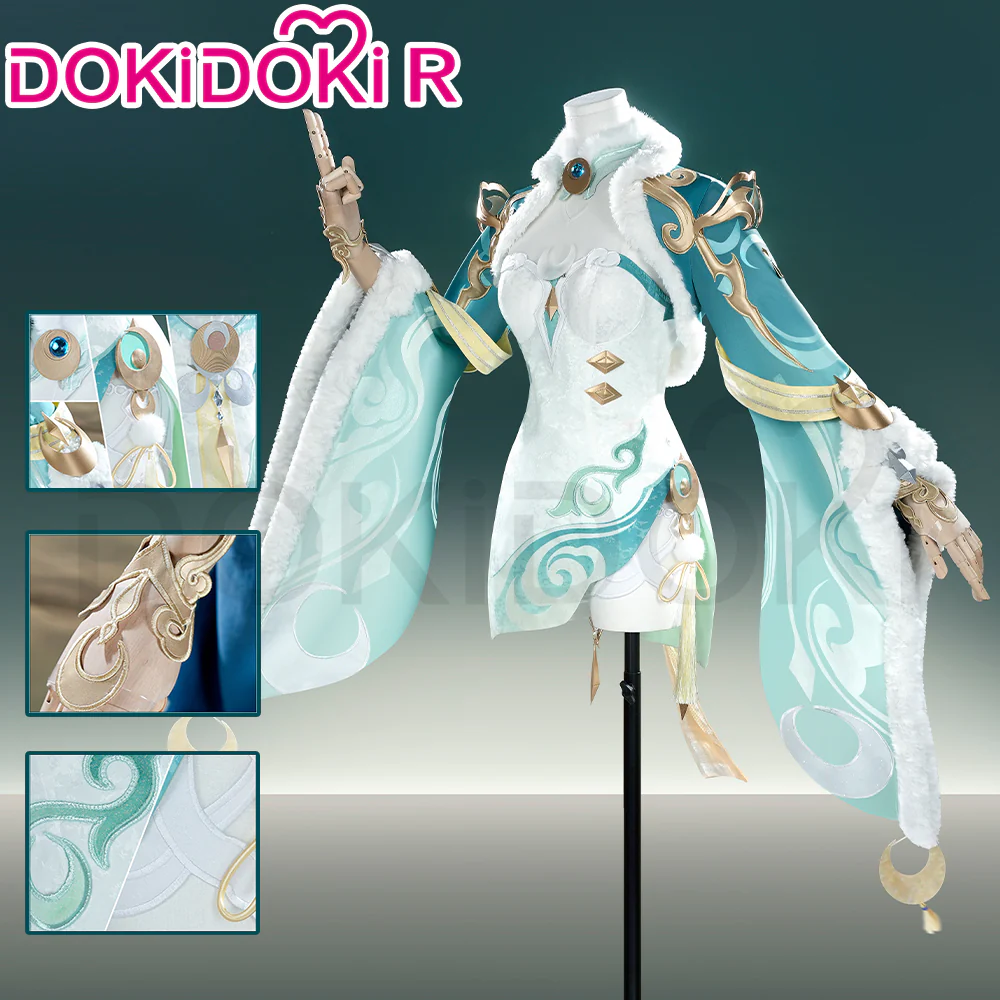 【Size S-XL】DokiDoki-R Game Genshin Impact Cosplay Zi Bai Costume White Horse Adeptus Zibai Luna IV