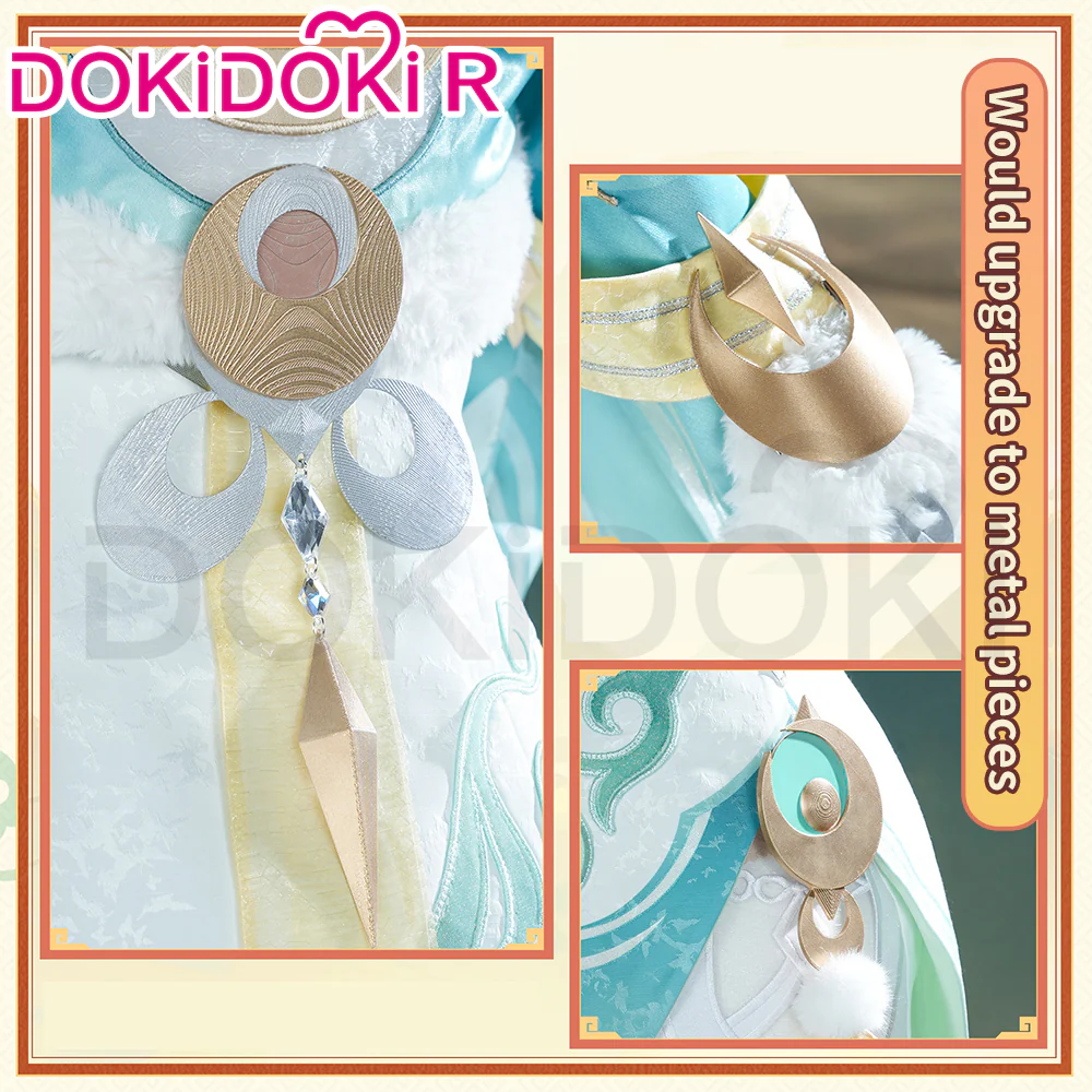 【Size S-XL】DokiDoki-R Game Genshin Impact Cosplay Zi Bai Costume White Horse Adeptus Zibai Luna IV - Image 4
