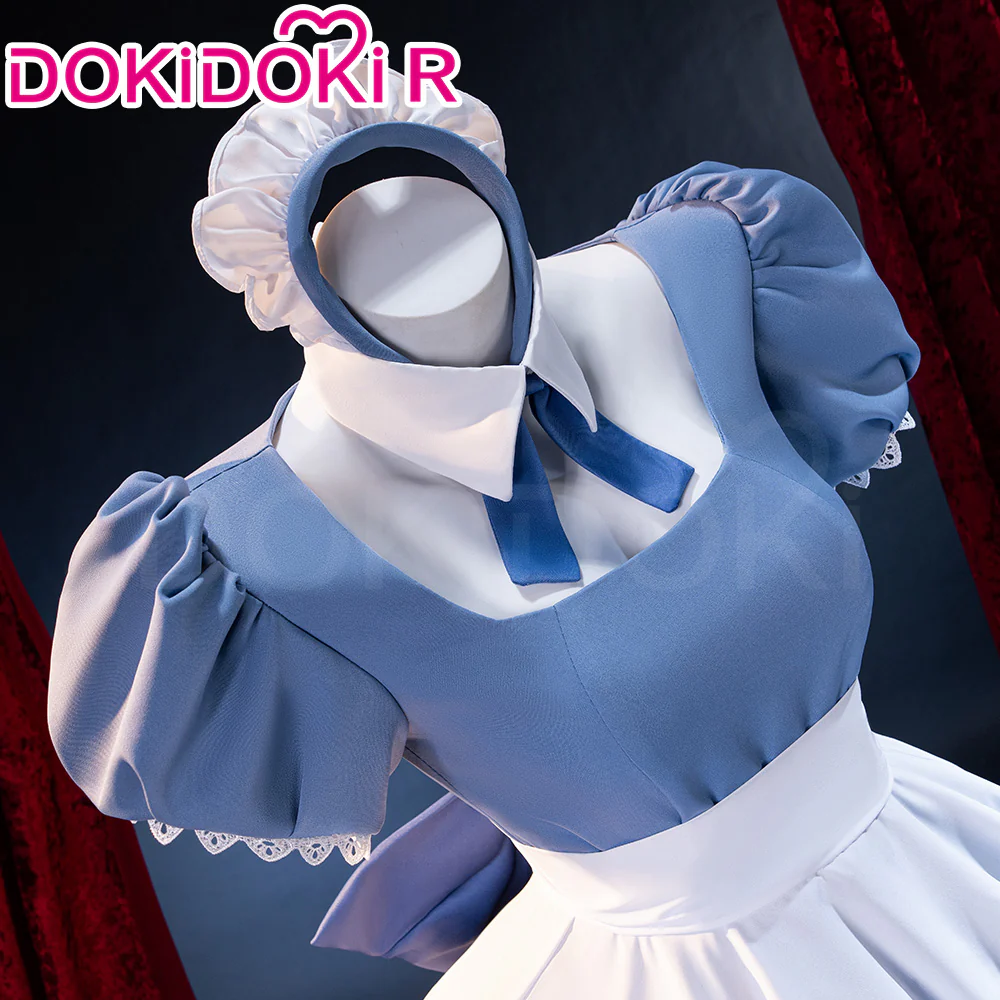 【Size S-XL】DokiDoki-R Anime Cosplay Costume Cute Blue White Dress Cafe In Sweets Paradise - Image 2