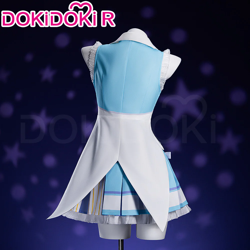 【Size XS-2XL】DokiDoki-R Anime Cosplay Blue Dress Stage Outfit Costume Cheerleader Rhythmic Gymnastics - Image 3