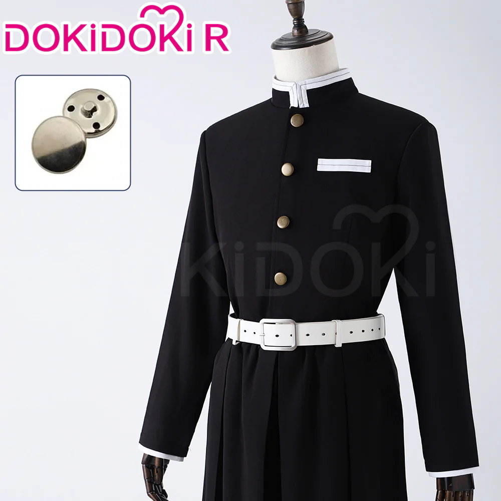 【Size XS-2XL】DokiDoki-R Anime Cosplay Corps Uniform Costume Black White Embroidery - Image 2