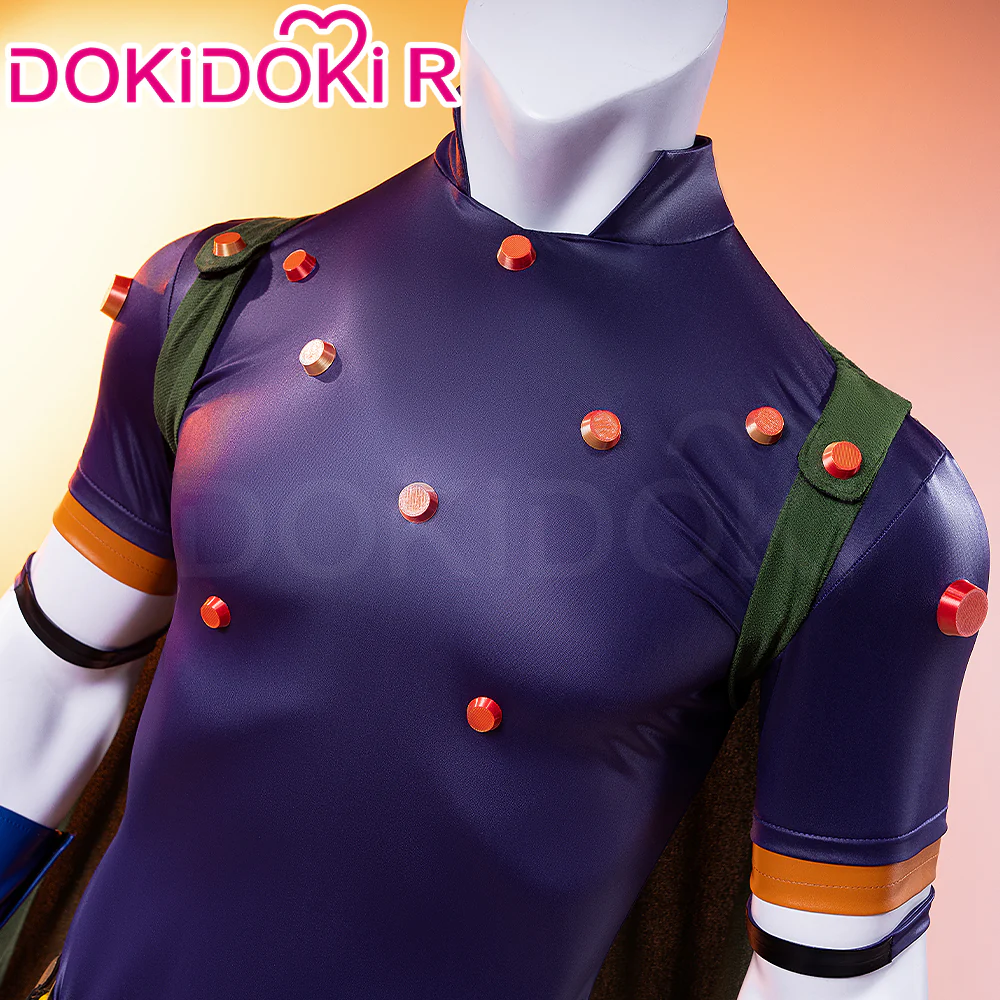 【Size XS-2XL】DokiDoki-R Anime Cosplay Costume Blue Top Brown Pants Green Cloak Suit - Image 3