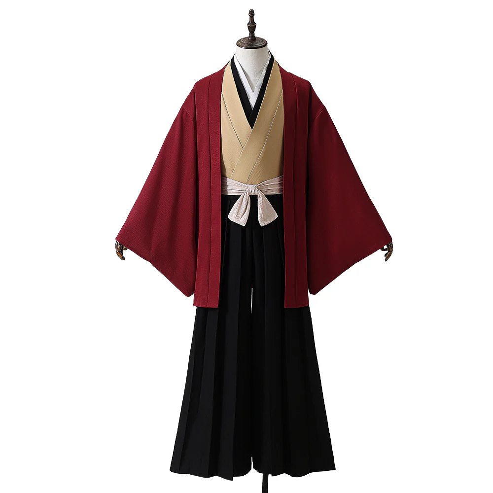 【Size XS-2XL】DokiDoki-R Anime Cosplay Costume Yellow White Inside With Red Haori - Image 2