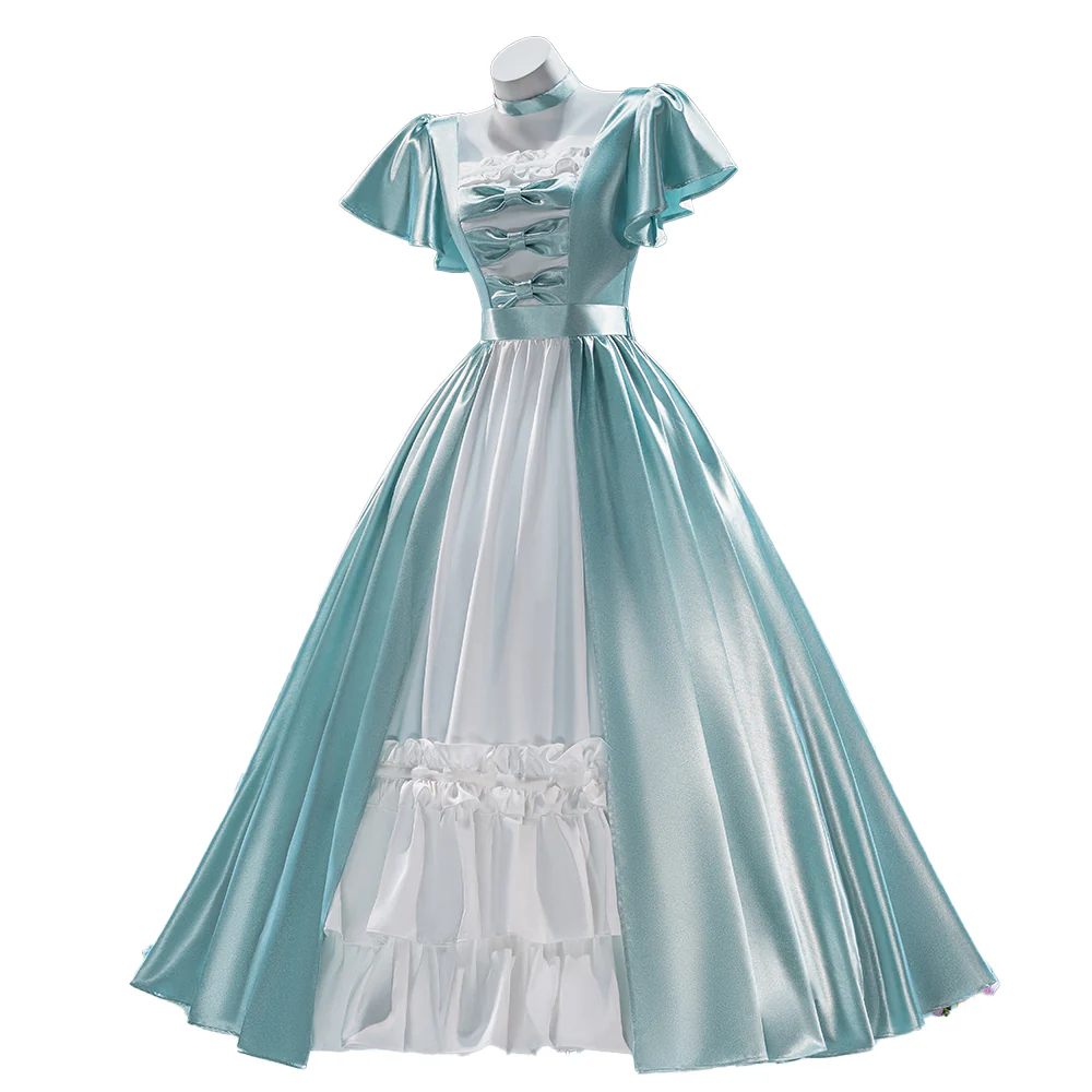 【Size XS-2XL】DokiDoki-R Anime Cosplay Friiereen Costume Shiny / Matte Mint Green Dress - Image 10