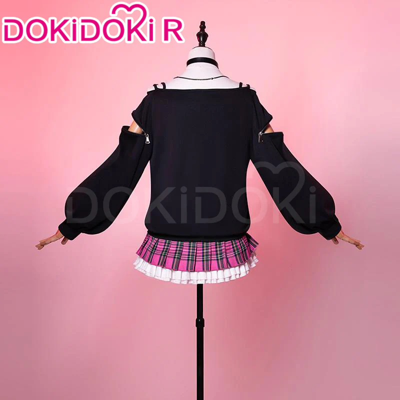 【Size XS-2XL】DokiDoki-R Cosplay Costume Black Top Pink Dress Don Quijote Kawaii Fashion Jirai Kei - Image 2