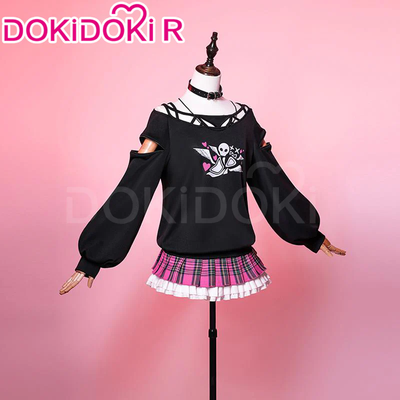 【Size XS-2XL】DokiDoki-R Cosplay Costume Black Top Pink Dress Don Quijote Kawaii Fashion Jirai Kei - Image 3