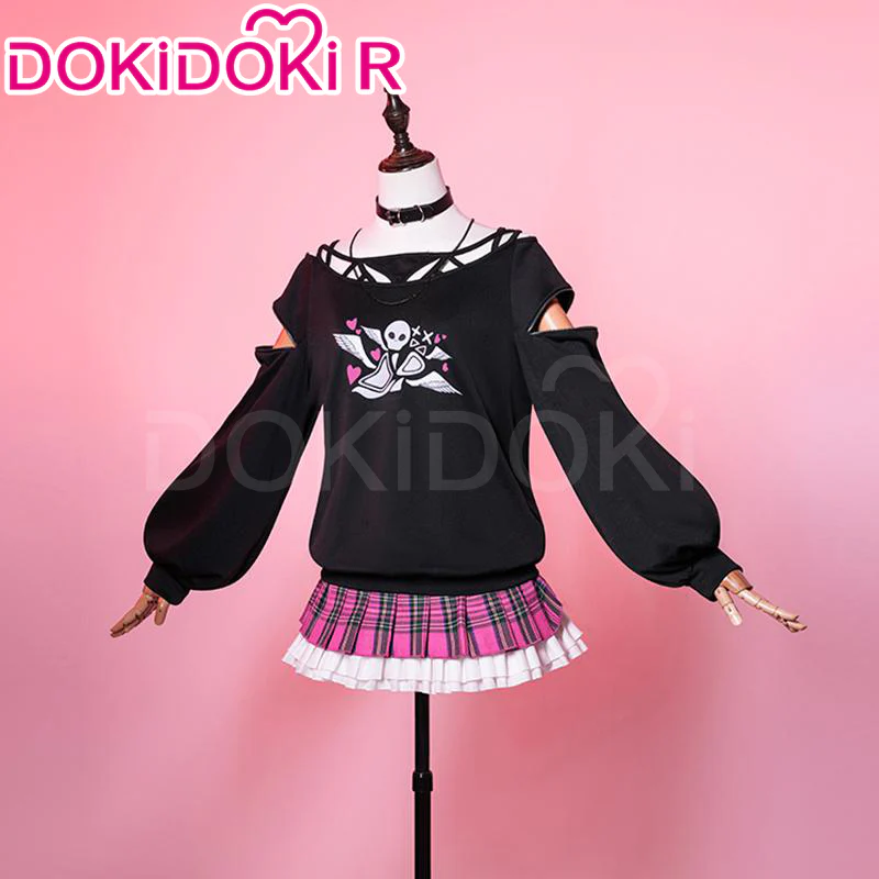【Size XS-2XL】DokiDoki-R Cosplay Costume Black Top Pink Dress Don Quijote Kawaii Fashion Jirai Kei - Image 4