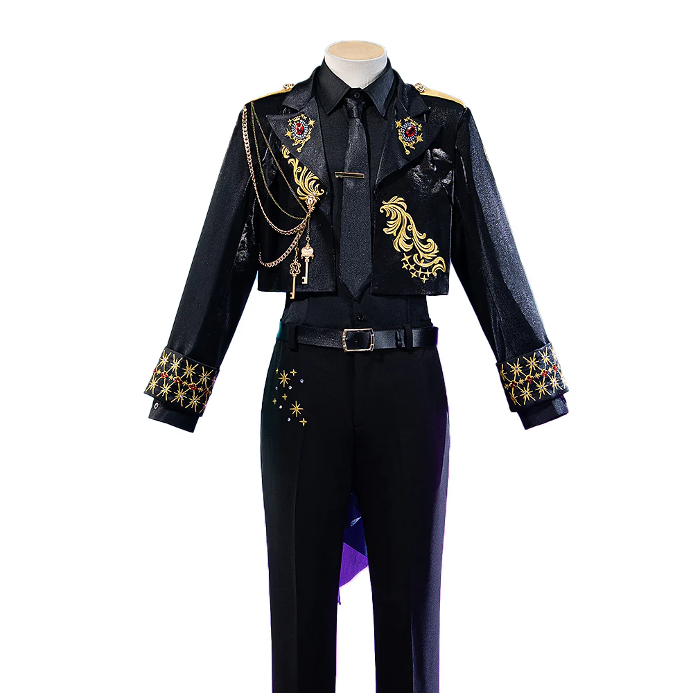 【Size XS-2XL】Dokidoki-R Game Cosplay Black Suit Costume 5th Anniversary - Image 5