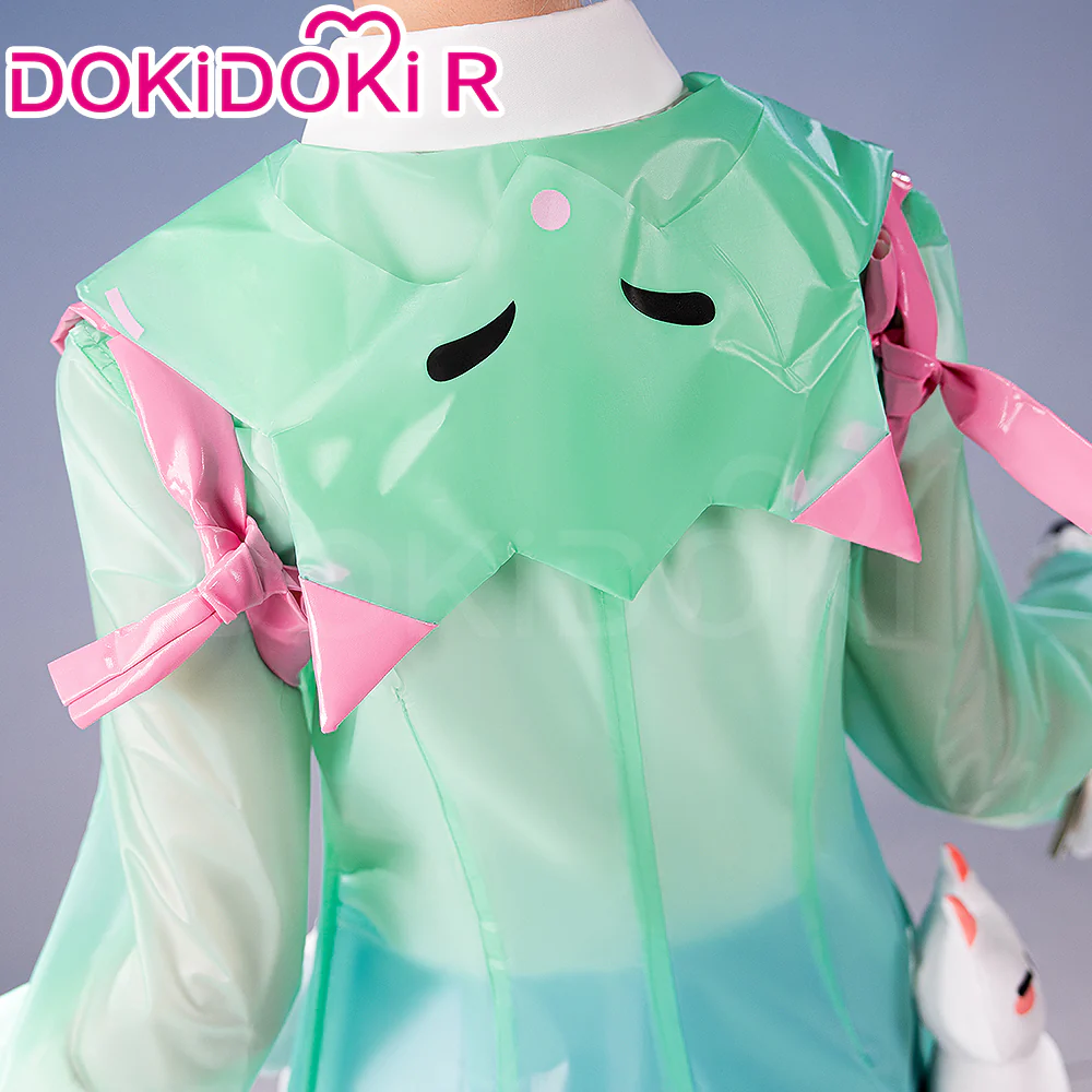 【Size XS-2XL】DokiDoki-R Game Cosplay Costume Rainy Day Green Costume - Image 4