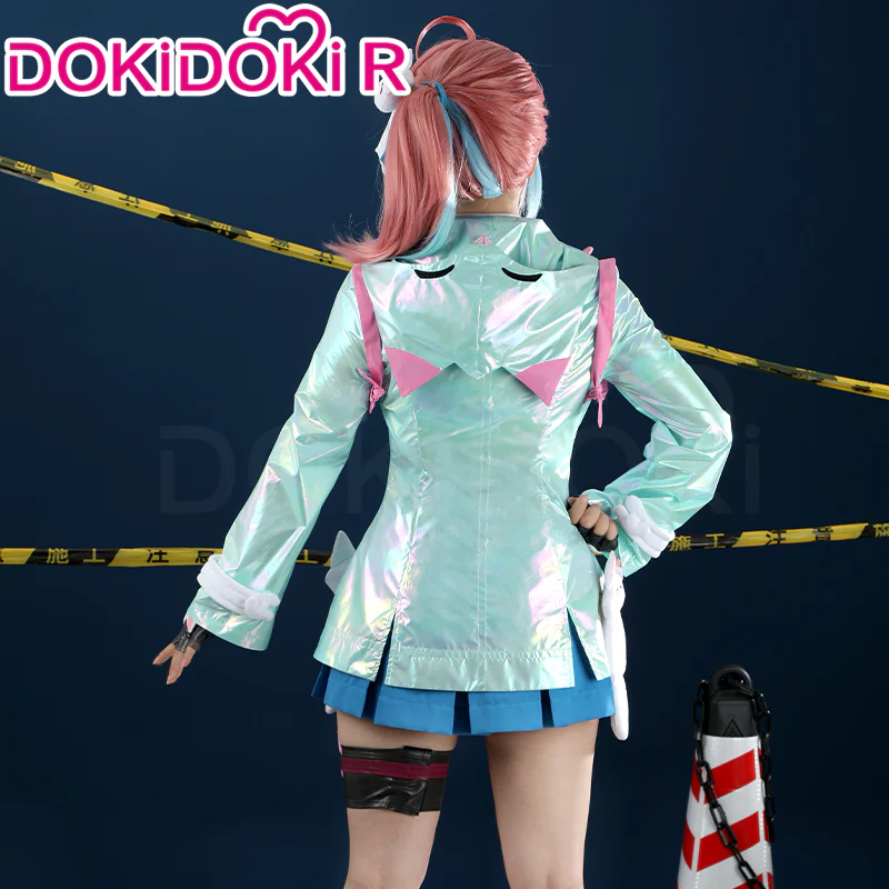 【In Stock】【Size XS-2XL】DokiDoki-R Game Cosplay Costume Rainy Day Raincoat Green - Image 3