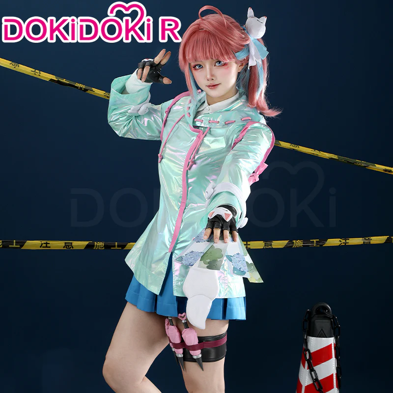 【In Stock】【Size XS-2XL】DokiDoki-R Game Cosplay Costume Rainy Day Raincoat Green - Image 4