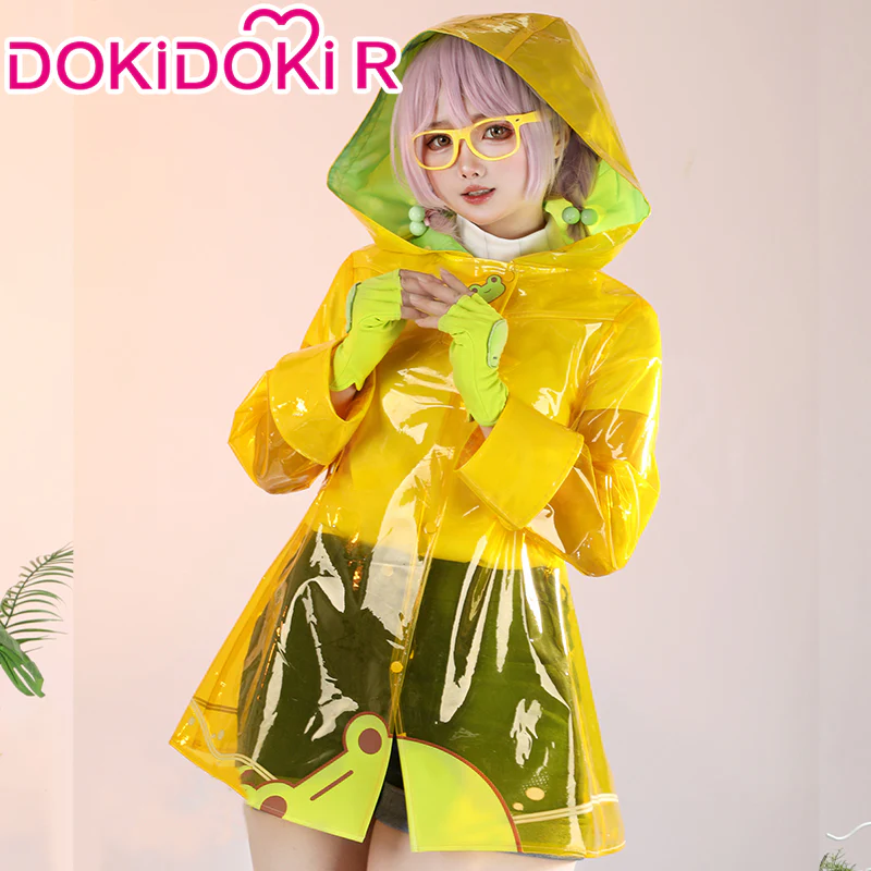 【Size XS-2XL 】DokiDoki-R Game Cosplay Yellow Raincoat Costume - Image 4