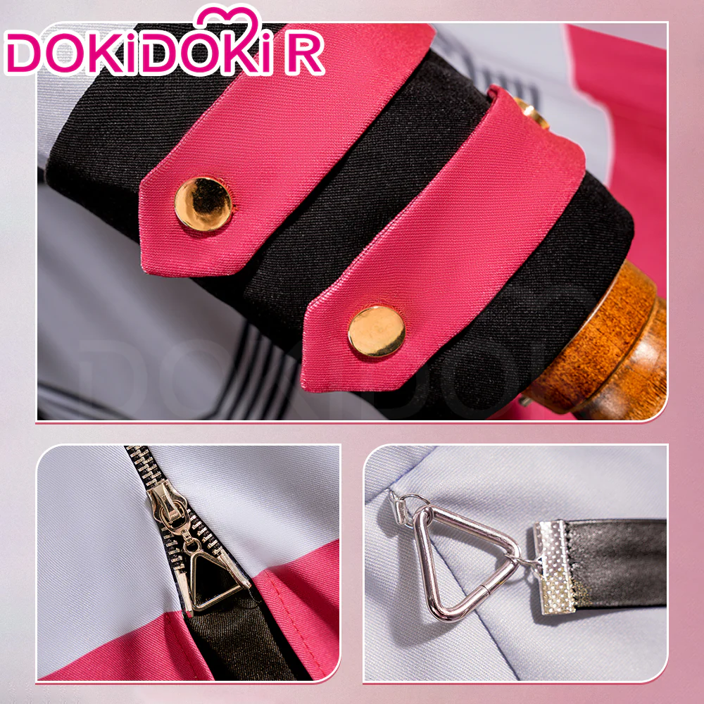 【Size XS-2XL】DokiDoki-R Project DIVA 2nd Cosplay Costume Grey Pink - Image 5