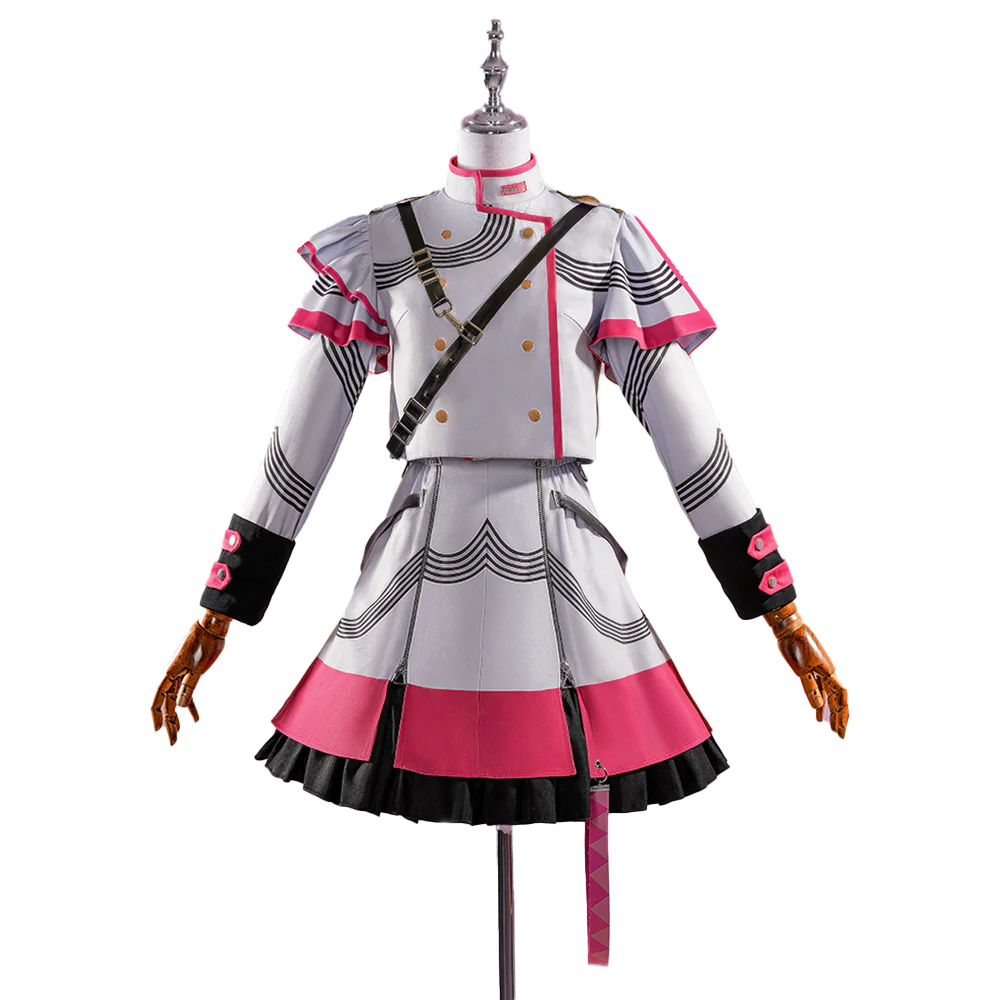 【Size XS-2XL】DokiDoki-R Project DIVA 2nd Cosplay Costume Grey Pink - Image 6