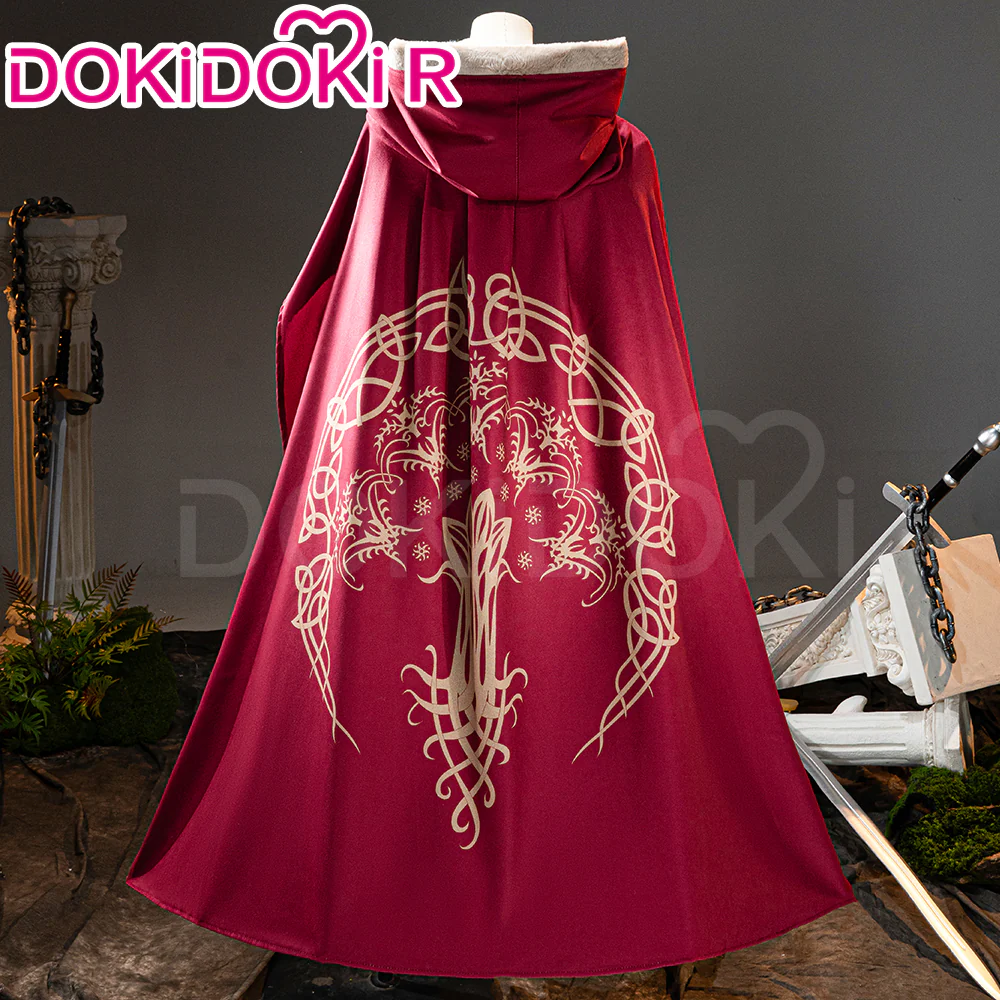 【Size XS-3XL】Dokidoki Game Cosplay Costume Brown Dress Red Cape - Image 3
