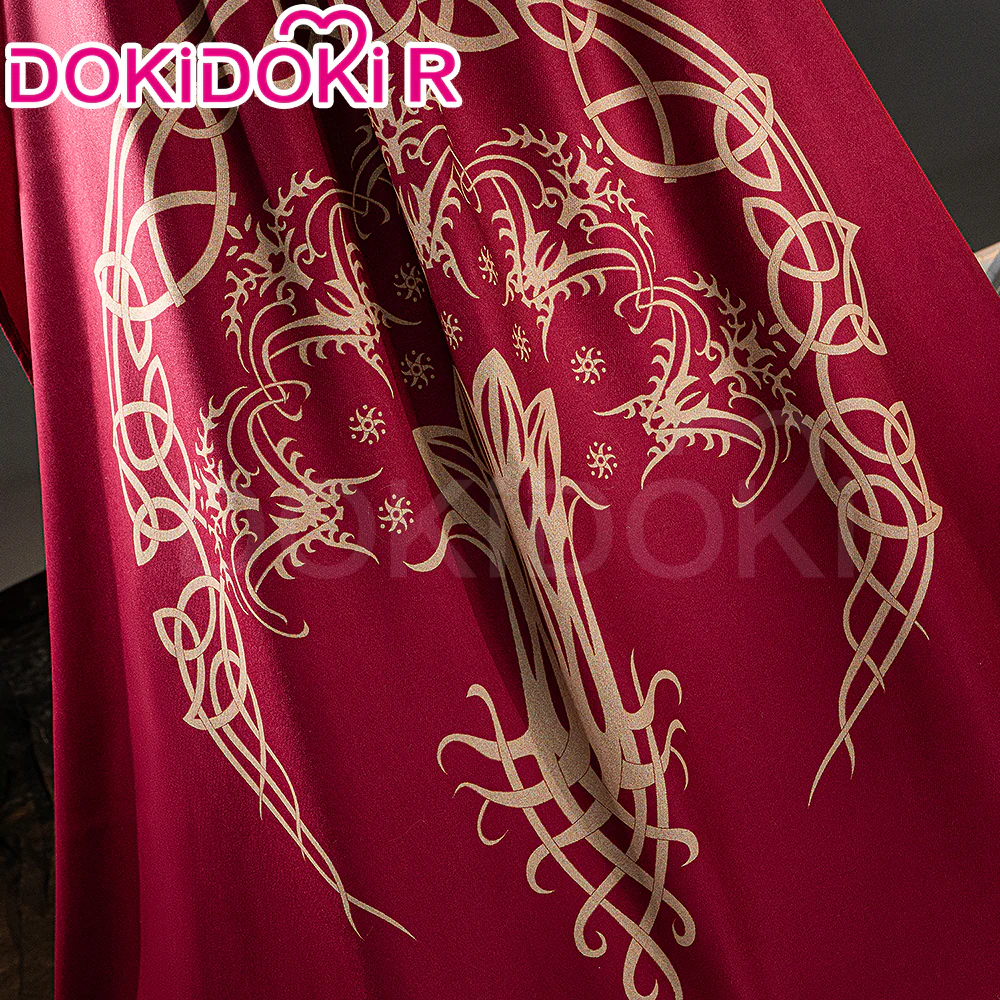 【Size XS-3XL】Dokidoki Game Cosplay Costume Brown Dress Red Cape - Image 4