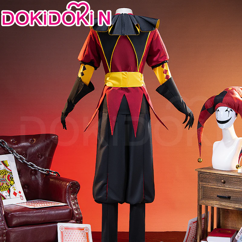 【Size XS-3XL】DokiDoki-N Game Cosplay Clown Costume Red Black Suit - Image 3