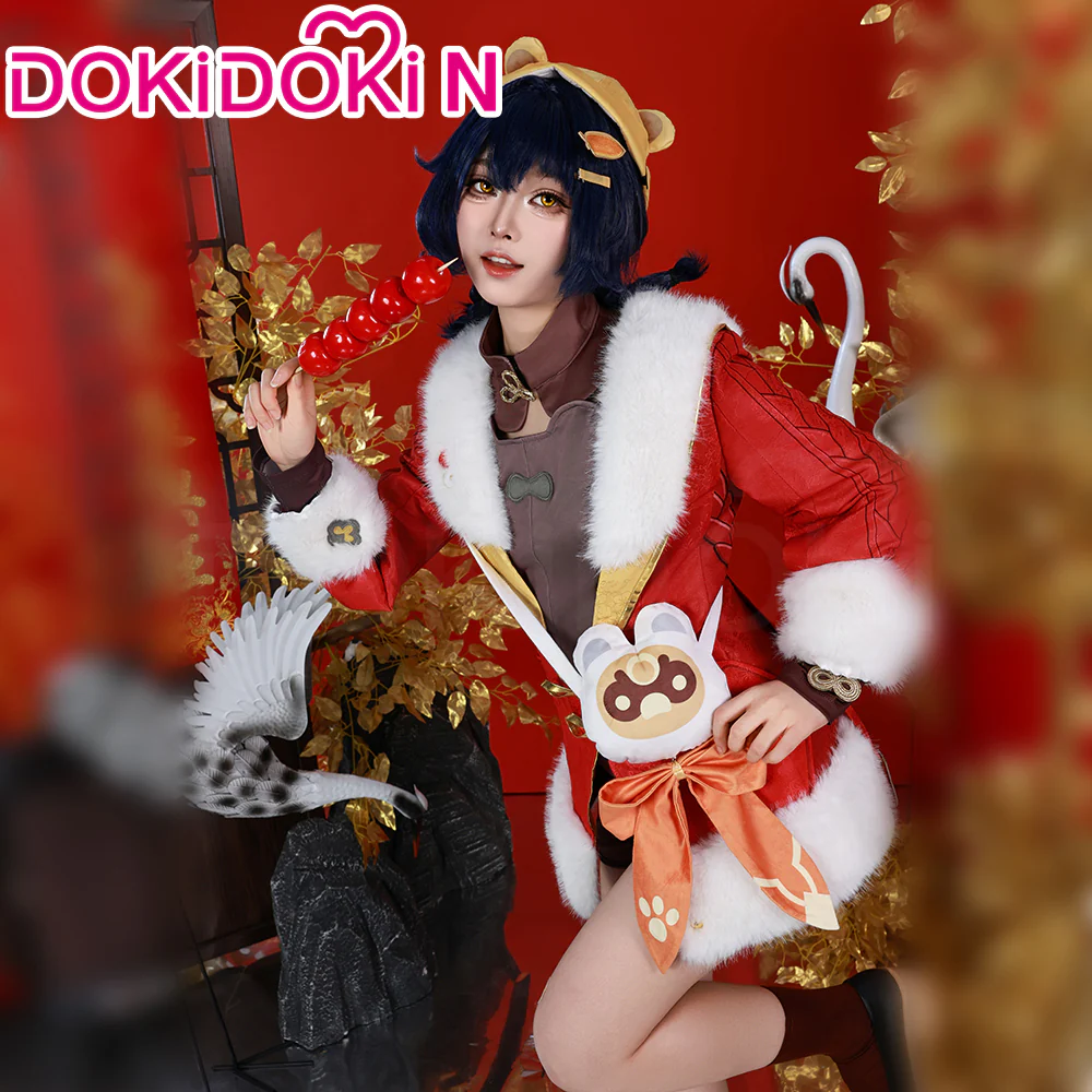 【Size XS-3XL】DokiDoki-N Game Genshin Impact Hutao / Xiangling Cosplay Costume / Shoes New Year Hu Tao / Xiang Ling - Image 2
