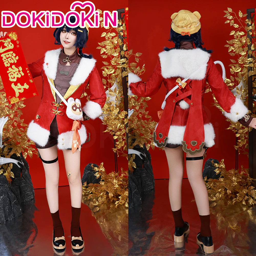【Size XS-3XL】DokiDoki-N Game Genshin Impact Hutao / Xiangling Cosplay Costume / Shoes New Year Hu Tao / Xiang Ling - Image 3