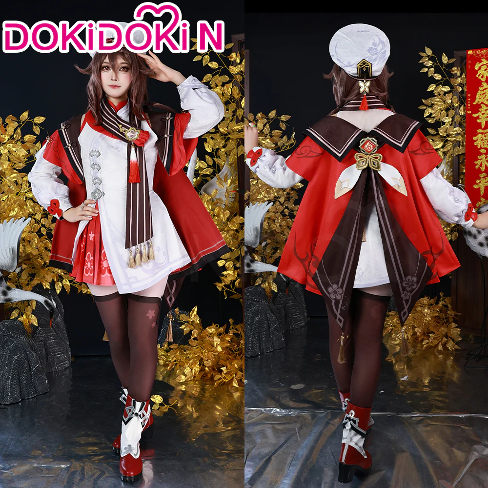 【Size XS-3XL】DokiDoki-N Game Genshin Impact Hutao / Xiangling Cosplay Costume / Shoes New Year Hu Tao / Xiang Ling - Image 5