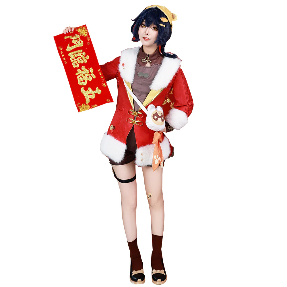 【Size XS-3XL】DokiDoki-N Game Genshin Impact Hutao / Xiangling Cosplay Costume / Shoes New Year Hu Tao / Xiang Ling - Image 7
