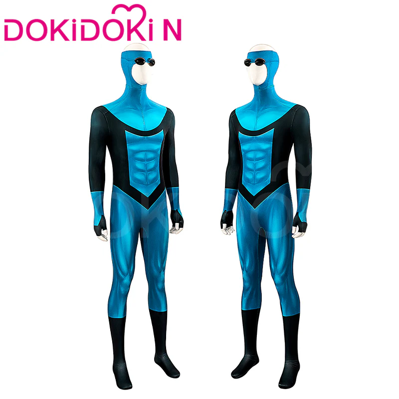 【Size XS-3XL】DokiDoki-N Movie Season 3 Cosplay Blue Man Costume Bodysuit - Image 2