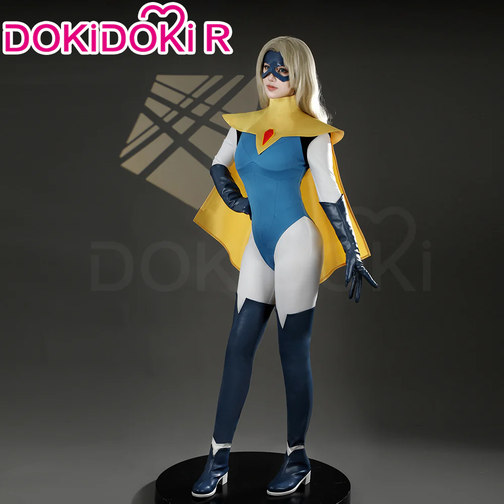 【Size XS-3XL】DokiDoki-R Game Cosplay Blonde Costume Blue Bodysuit - Image 3