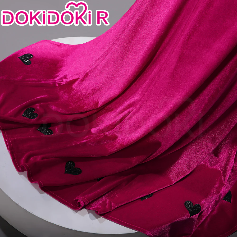 【Size XS-3XL】DokiDoki-R Anime Cosplay Costume Purplish-Red Black Heart Dress Satin / Sequins Strapless Formal Dress Gown - Image 14