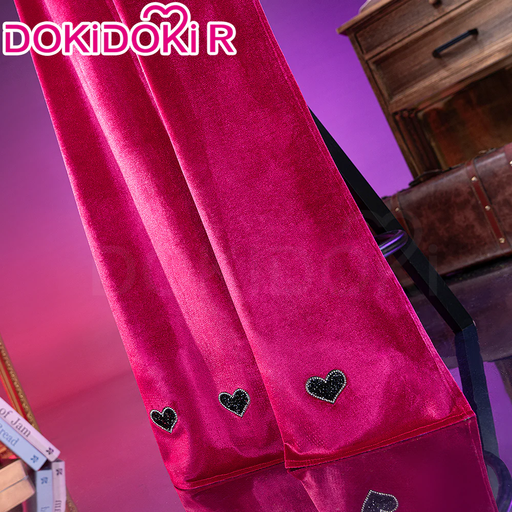 【Size XS-3XL】DokiDoki-R Anime Cosplay Costume Purplish-Red Black Heart Dress Satin / Sequins Strapless Formal Dress Gown - Image 20