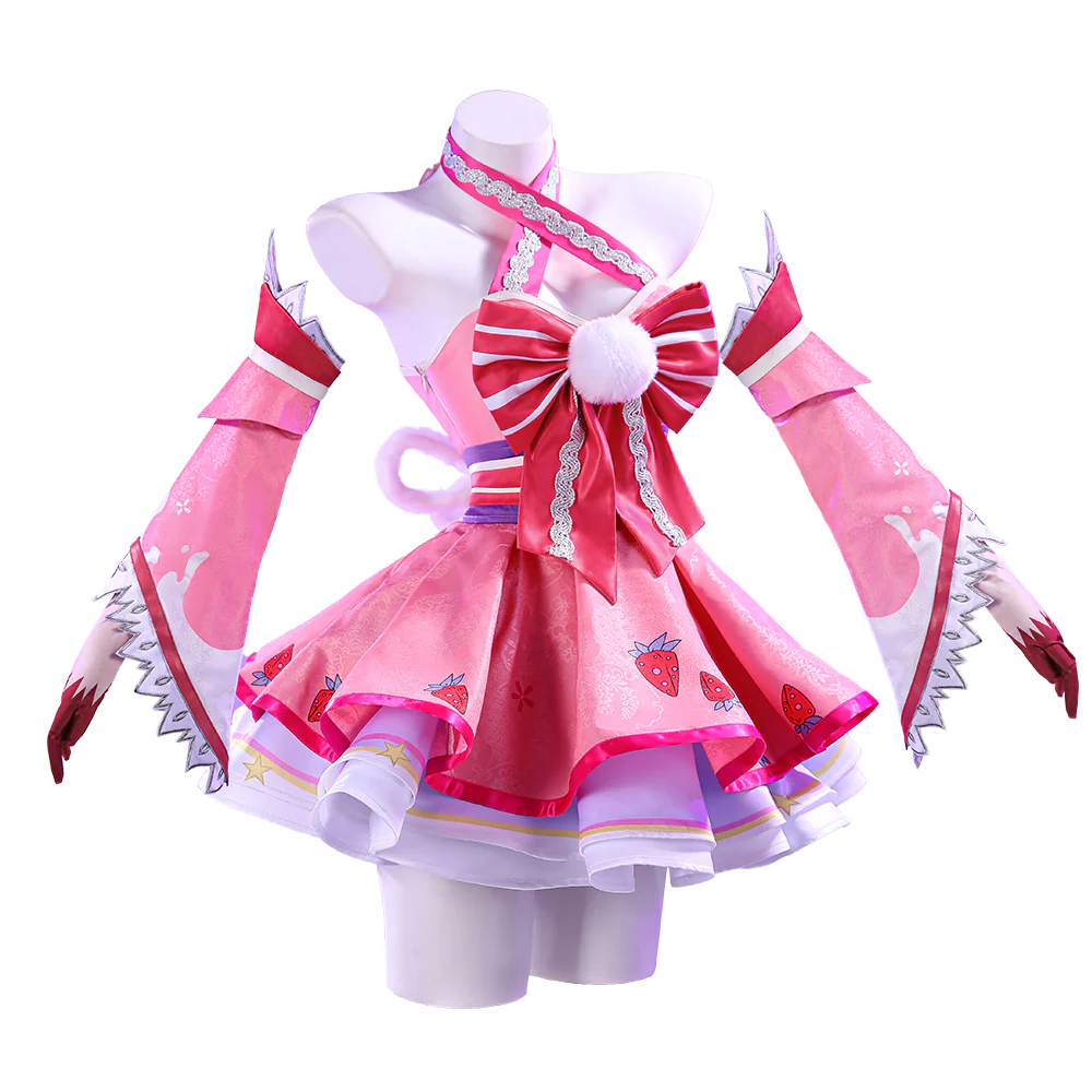 【Size XS-3XL】DokiDoki-R Cosplay Strawberry Costume Pink Dress Daring Daifuku - Image 6